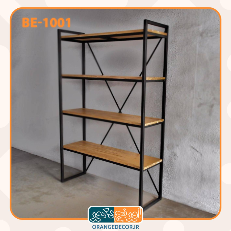 شلف ۴ طبقه ارتفاع دو متر طرح چوب روشن
