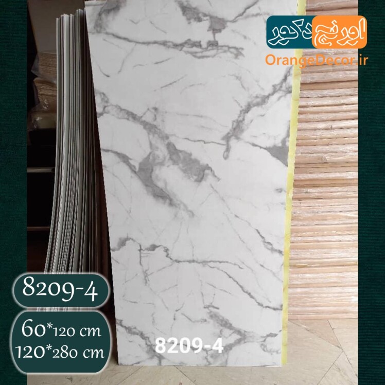 ماربل شیت طرح سنگ سفید با رگه های طوسی
